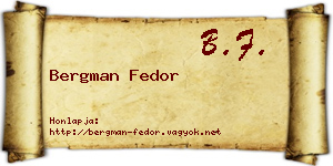 Bergman Fedor névjegykártya